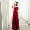 A-Line Minimalist Vintage Wedding Guest Formal Evening Dress Scoop Neck Short Sleeve Floor Length Spandex with Pleats 2020