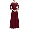 A-Line Mother of the Bride Dress Elegant Jewel Neck Floor Length Chiffon 3/4 Length Sleeve with Sash / Ribbon Pleats 2020