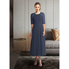 A-Line Mother of the Bride Dress Elegant Jewel Neck Tea Length Chiffon Lace Half Sleeve with Pleats Ruching 2020