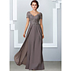 A-Line Mother of the Bride Dress Elegant V Neck Floor Length Chiffon Lace Short Sleeve with Pleats Appliques 2020