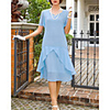 A-Line Mother of the Bride Dress Elegant Vintage Jewel Neck Ankle Length Chiffon Short Sleeve with Ruffles 2020