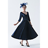 A-Line Mother of the Bride Dress Elegant Vintage Plus Size V Neck Tea Length Satin 3/4 Length Sleeve with Pleats 2020 Mother of the groom dresses