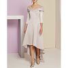A-Line Mother of the Bride Dress Elegant Vintage V Neck Asymmetrical Satin 3/4 Length Sleeve with Beading 2020