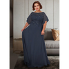A-Line Mother of the Bride Dress Plus Size Elegant Jewel Neck Floor Length Chiffon Lace Half Sleeve with Appliques 2020