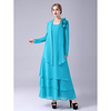 A-Line Mother of the Bride Dress Plus Size Elegant Scoop Neck Ankle Length Chiffon Sleeveless with Beading Tier 2020