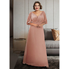A-Line Mother of the Bride Dress Plus Size Elegant V Neck Ankle Length Chiffon Half Sleeve with Ruching 2020