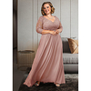 A-Line Mother of the Bride Dress Plus Size Elegant V Neck Ankle Length Chiffon Lace 3/4 Length Sleeve with Pleats Appliques Crystal Brooch 2020