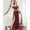 A-Line Off Shoulder Floor Length Chiffon Bridesmaid Dress with Pleats / Split Front miniinthebox