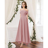 A-Line Off Shoulder Floor Length Chiffon Bridesmaid Dress with Pleats miniinthebox