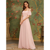 A-Line Off Shoulder Floor Length Chiffon Bridesmaid Dress with Ruffles miniinthebox