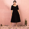 A-Line Plus Size Vintage Party Wear Cocktail Party Dress Sweetheart Neckline Short Sleeve Tea Length Stretch Fabric with Sleek 2021 miniinthebox