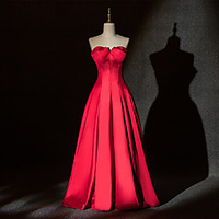 A-Line Reformation Amante Elegant Engagement Formal Evening Dress Sweetheart Neckline Sleeveless Floor Length Italy Satin with Sleek Pleats 2020