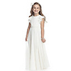 A-Line Round Neck Floor Length Chiffon Junior Bridesmaid Dress with Sash / Ribbon / First Communion