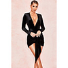 A-Line Sexy bodycon Homecoming Party Wear Dress V Neck Long Sleeve Short / Mini Sequined with Sequin 2020