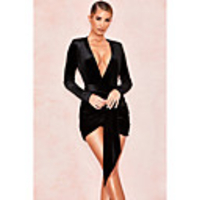 A-Line Sexy bodycon Homecoming Party Wear Dress V Neck Long Sleeve Short / Mini Sequined with Sequin 2020