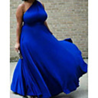 A-Line Sexy Plus Size Wedding Guest Formal Evening Dress One Shoulder Sleeveless Court Train Satin with Pleats 2020