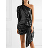 A-Line Sexy Sparkle Party Wear Cocktail Party Dress One Shoulder Long Sleeve Short / Mini Spandex with Ruched Sequin 2020