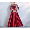 A-Line Sheath / Column Mother of the Bride Dress Elegant Sparkle Shine Jewel Neck Floor Length Satin Sequined 3/4 Length Sleeve with Pleats Sequin 2020