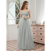A-Line Spaghetti Strap Floor Length Tulle Bridesmaid Dress with Sequin / Draping / Appliques