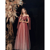 A-Line Sparkle Elegant Prom Formal Evening Dress Illusion Neck Sleeveless Floor Length Tulle with Pleats Crystals 2020