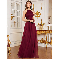 A-Line Straps Floor Length Chiffon Bridesmaid Dress with Ruching miniinthebox