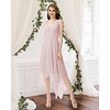 A-Line V Neck Ankle Length Chiffon Bridesmaid Dress with Pleats miniinthebox