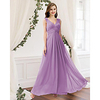 A-Line V Neck Floor Length Chiffon Bridesmaid Dress with Pleats / Ruching miniinthebox