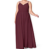 A-Line V Neck Floor Length Chiffon Bridesmaid Dress with Pleats