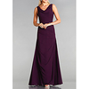 A-Line V Neck Floor Length Chiffon Bridesmaid Dress with Ruching