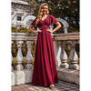 A-Line V Neck Floor Length Chiffon Bridesmaid Dress with Ruffles / Appliques / Ruching miniinthebox
