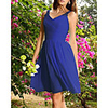 A-Line V Neck Knee Length Chiffon Bridesmaid Dress with Pleats