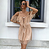 A-Line Vintage Boho Party Wear Cocktail Party Dress Off Shoulder Short Sleeve Short / Mini Chiffon with Ruffles 2020