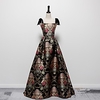 A-Line Vintage Floral Engagement Formal Evening Dress Scoop Neck Sleeveless Sweep / Brush Train Jersey with Bow(s) Pattern / Print 2020 miniinthebox