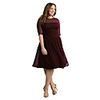 A-Line Vintage Sexy Graduation Party Wear Dress Illusion Neck Half Sleeve Knee Length Lace with Tier Lace Insert 2020