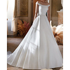 A-Line Wedding Dresses Off Shoulder Floor Length Satin Sleeveless Country Simple with Bow(s) 2020