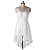A-Line Wedding Dresses V Neck Short / Mini Lace Sleeveless Country Simple with Appliques 2020