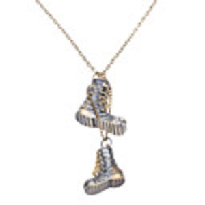 A Pairs of Shoes Diamond Inlaid Vintage Necklace