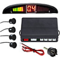 A43 Car Auto Vehicle Reverse Backup Radar System with 4 Parking Sensors Distance Detection LED Distance Display Sound Warning buzzing