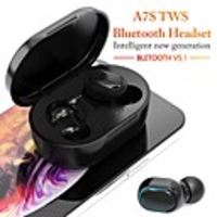 A7S Wireless Earbuds TWS Headphones Bluetooth5.0 Stereo with Microphone with Volume Control with Charging Box Auto Pairing for Mobile Phone