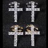 AAA Cubic Zirconia Drop Earrings Geometrical Cross Statement Cool Hip Hop Earrings Jewelry Gold / Silver For Street Gift Vacation 1 Pair