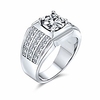 aaa cubic zirconia pinky ring 3 row pave 3 ct cz solitaire mens engagement ring wide band silver plated brass
