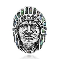 abalone shell native american style. 925 sterling silver ring (7)