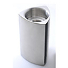 Abrasived stainless steel triangle candle holder (10cm)