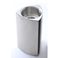 Abrasived stainless steel triangle candle holder (10cm)
