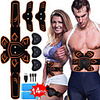 Abs Stimulator Abdominal Toning Belt EMS Abs Trainer Sports Silicon PU (Polyurethane) ABS Resin Exercise Fitness Gym Workout Smart Electronic Muscle Toner Muscle Toning Tummy Fat Burner For Men