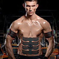 Abs Stimulator Abdominal Toning Belt EMS Abs Trainer Sports Silicon PU (Polyurethane) ABS Resin Exercise Fitness Gym Workout Smart Electronic Muscle Toner Muscle Toning Tummy Fat Burner For Men