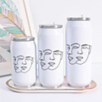 Abstract Art Print Cans Thermos Flask Tumbler Thermos Coffee Mug Water Bottle Termos Cafe Travel Outdoor Straw bottle