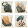 Abstract Double Side Cushion Cover 4PCS Soft Decorative Square Throw Pillow Cover Cushion Case Pillowcase for Sofa Bedroom Superior Quality Machine Washable miniinthebox