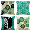 Abstract Green Floral Double Side Cushion Cover 4PC Soft Decorative Square Throw Pillow Cover Cushion Case Pillowcase for Bedroom Livingroom Superior Quality Machine Washable Indoor Cushion for Sofa Couch Bed Chair miniinthebox