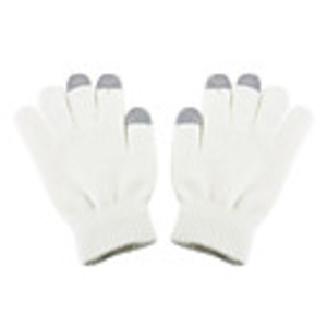 Acrylic Fibers Touch Screen Gloves for iPhone / iPad (White Gray)